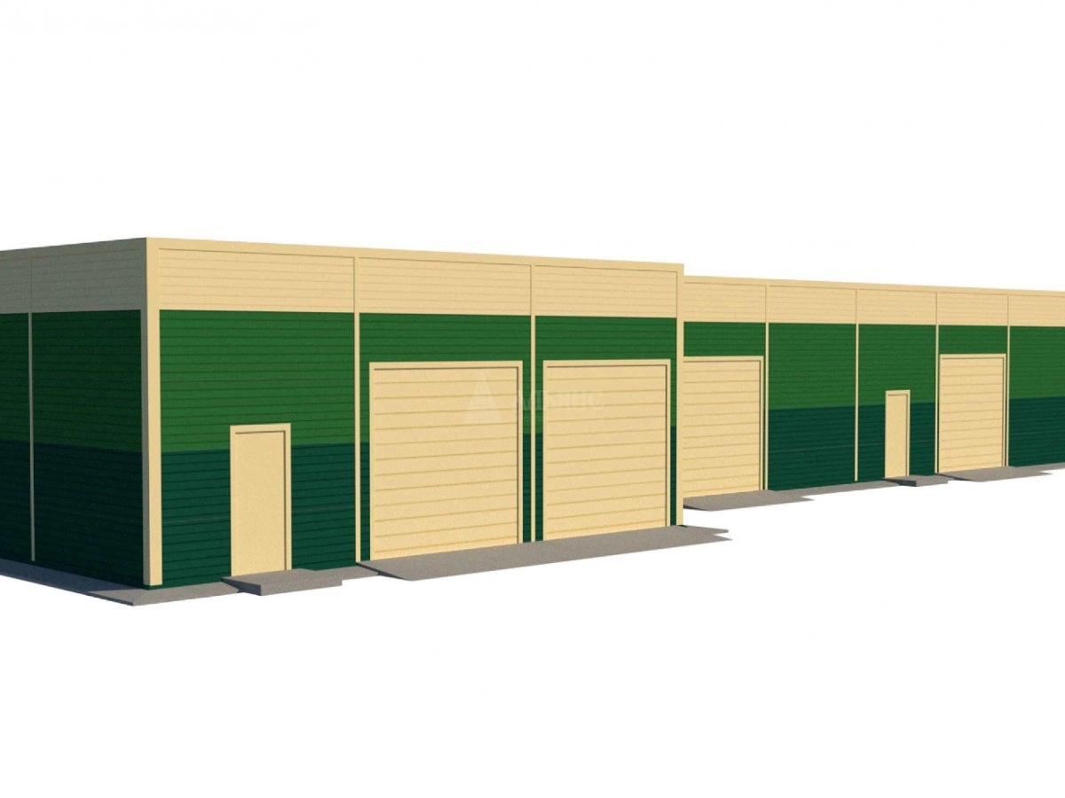 3D визуализация Проект грузового гаража из сэндвич-панелей - фото 2