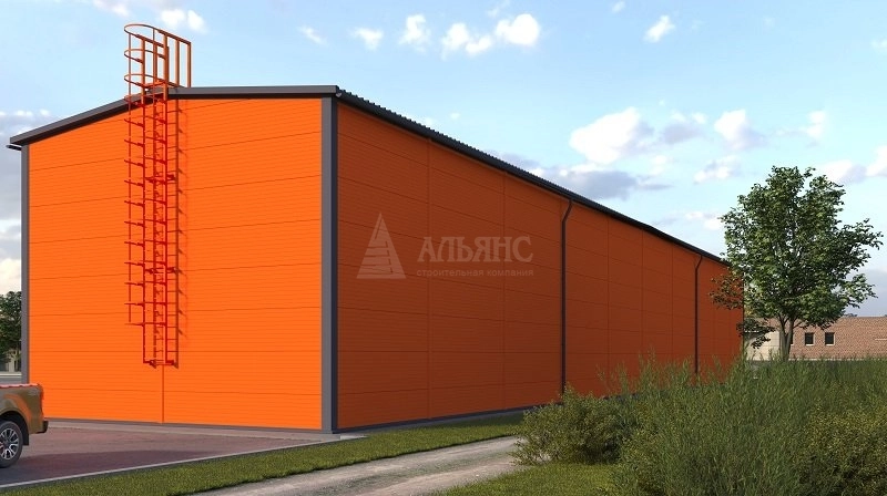 3D визуализация Здание склада из сэндвич панелей - фото 4