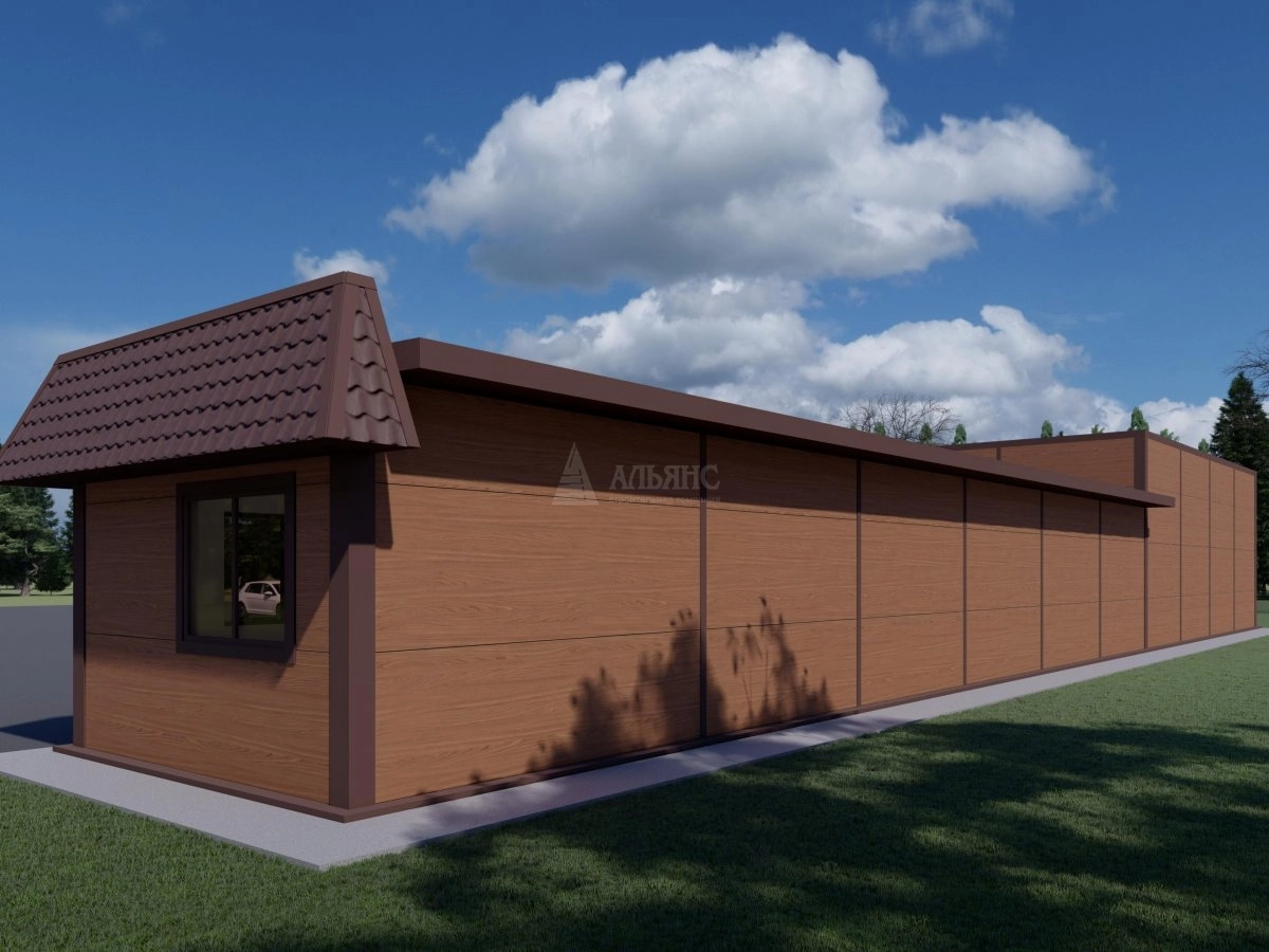 3D визуализация Гараж из сэндвич-панелей - фото 3